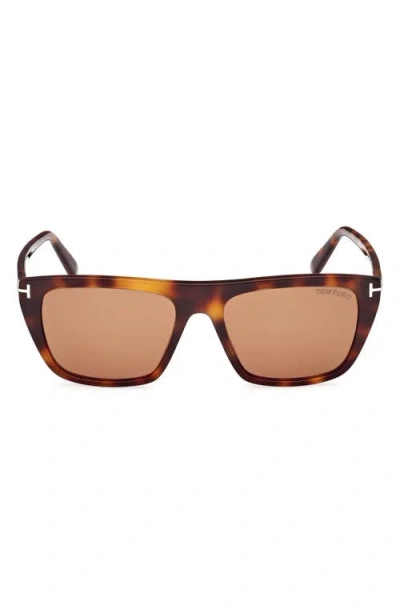 Tom Ford Aslan 56mm Rectangular Sunglasses