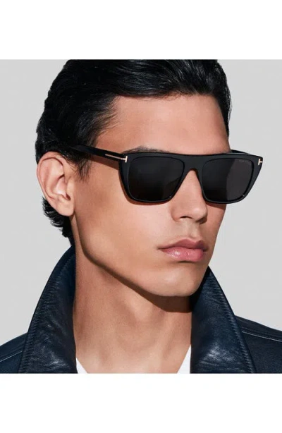 Tom Ford Aslan 56mm Rectangular Sunglasses