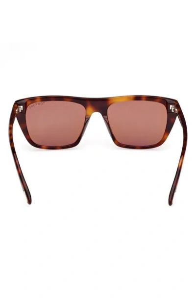 Tom Ford Aslan 56mm Rectangular Sunglasses