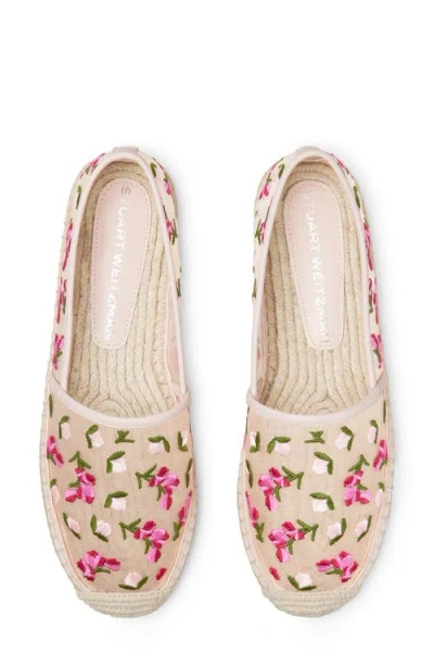 Stuart Weitzman Bareitall Floral Embroidery Espadrille Flat