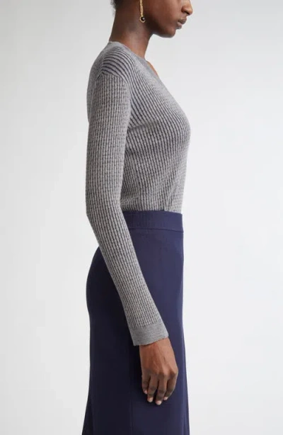 St John St. John Collection Vanis Fine Guage Cable Stitch V-neck Sweater