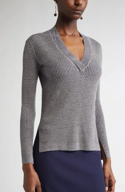 St John St. John Collection Vanis Fine Guage Cable Stitch V-neck Sweater