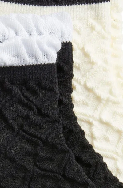 Stems 2-pack Ruffle Textured Heart Ankle Socks