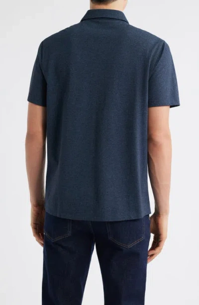 Robert Barakett Harker Short Sleeve Knit Button-up Shirt In Blue