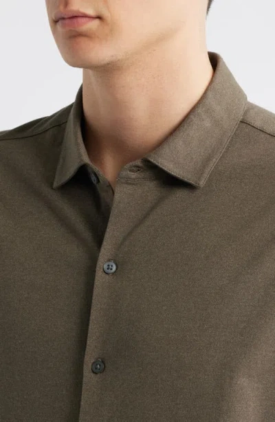 Robert Barakett Harker Short Sleeve Knit Button-up Shirt In Green