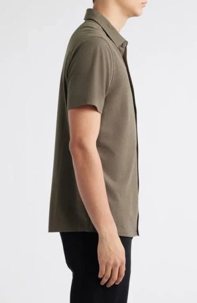Robert Barakett Harker Short Sleeve Knit Button-up Shirt In Green