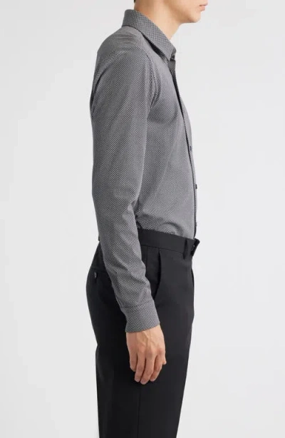 Hugo Boss Boss Roan Kent Slim Fit Button-up Shirt In Gray