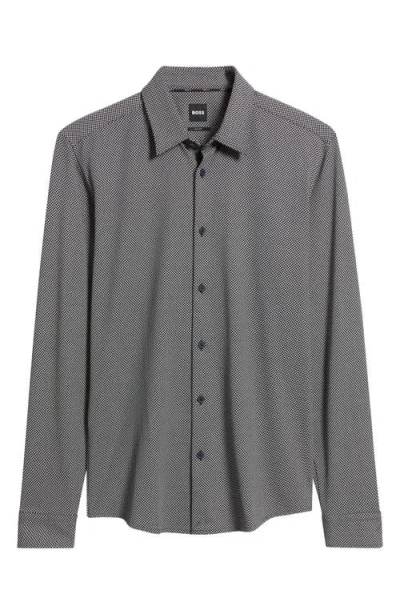 Hugo Boss Boss Roan Kent Slim Fit Button-up Shirt In Gray