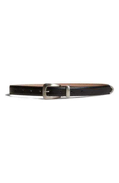 Khaite Womens Bambi Slim Leather Belt Black