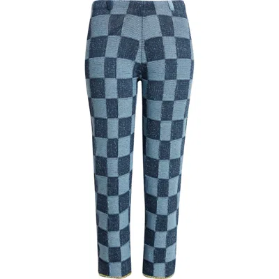 Yanyan Checkerboard Knit Straight Leg Pants