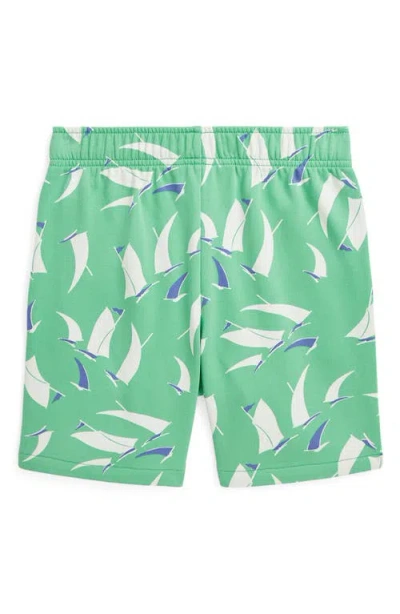 Polo Ralph Lauren Kids' Sailboat Print French Terry Shorts In Green