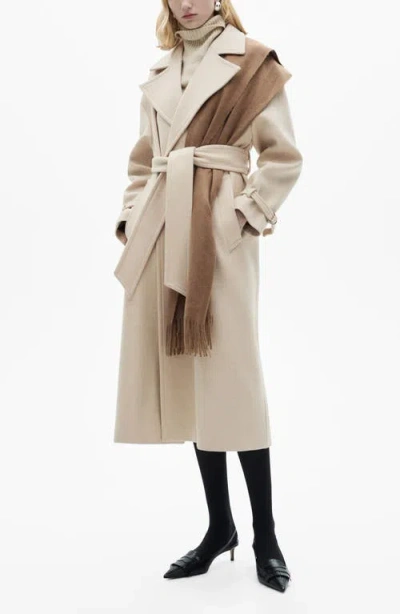 Mango Manteco Wool Blend Oversize Longline Coat