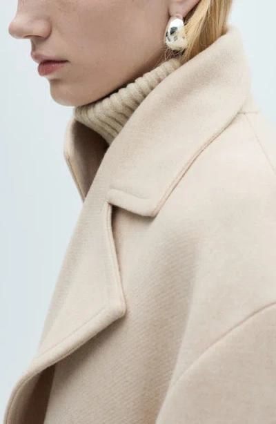 Mango Manteco Wool Blend Oversize Longline Coat
