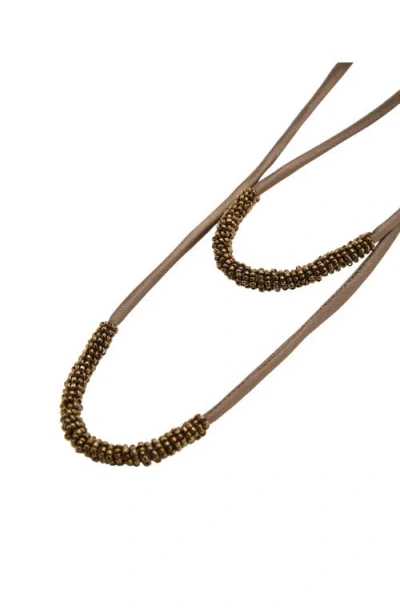 Mango Beaded Drawstring Bucket Bag