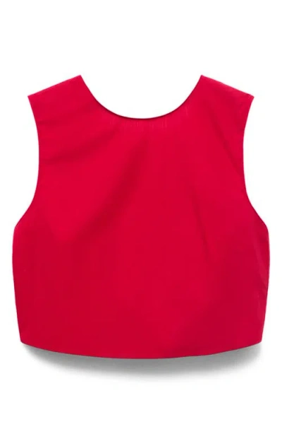 Mango Crop Top With Bow On The Back Red In Red
