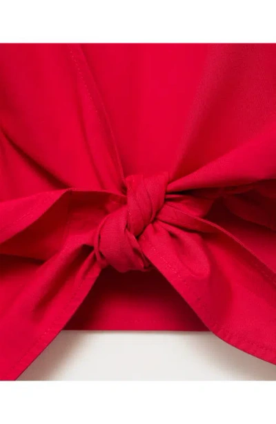 Mango Crop Top With Bow On The Back Red In Red