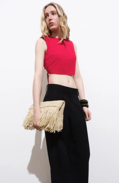 Mango Crop Top With Bow On The Back Red In Red