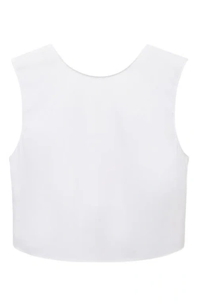Mango Crop Top With Bow On The Back White In White