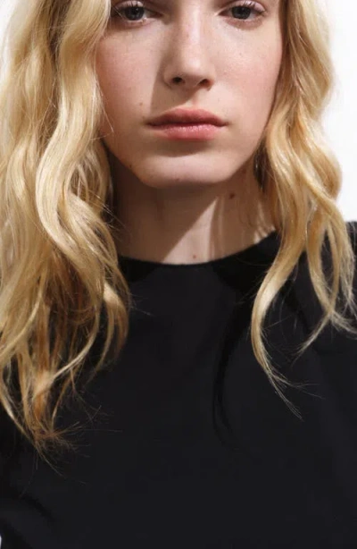 Mango Crop Top With Bow On The Back Black In Black