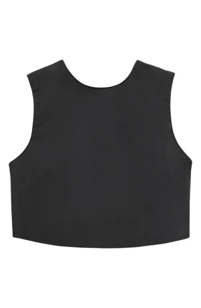 Mango Crop Top With Bow On The Back Black In Black