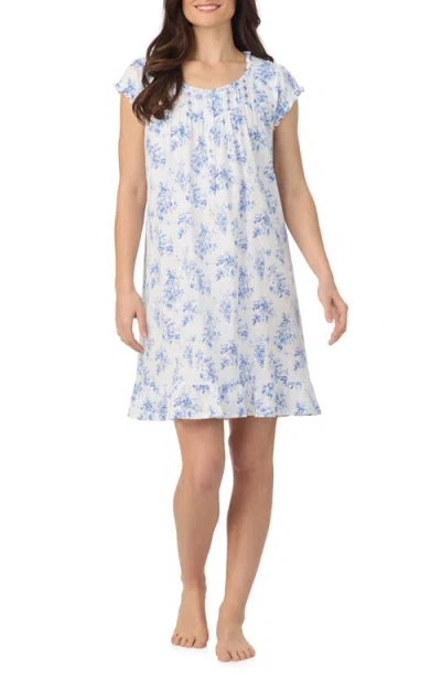 Eileen West Floral Cap Sleeve Short Cotton Jersey Nightgown