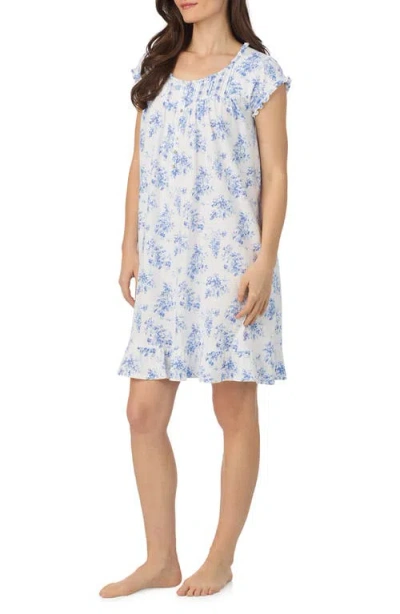 Eileen West Floral Cap Sleeve Short Cotton Jersey Nightgown