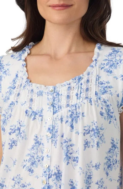 Eileen West Floral Cap Sleeve Short Cotton Jersey Nightgown