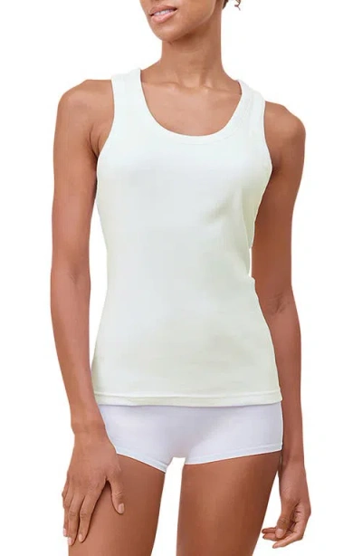 Papinelle Milla Stretch Cotton Rib Tank Top In White