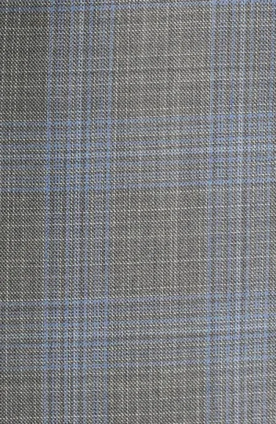 Emporio Armani Plaid Virgin Wool Blazer In Gray