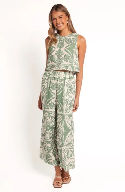 Petal And Pup Petal & Pup Nevin Printed Wide Leg Pants In Green