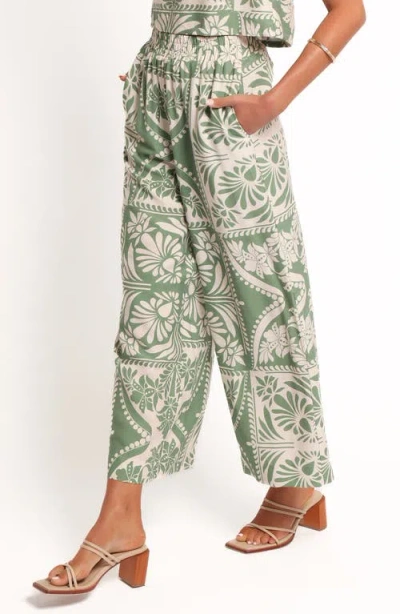 Petal And Pup Petal & Pup Nevin Printed Wide Leg Pants In Green