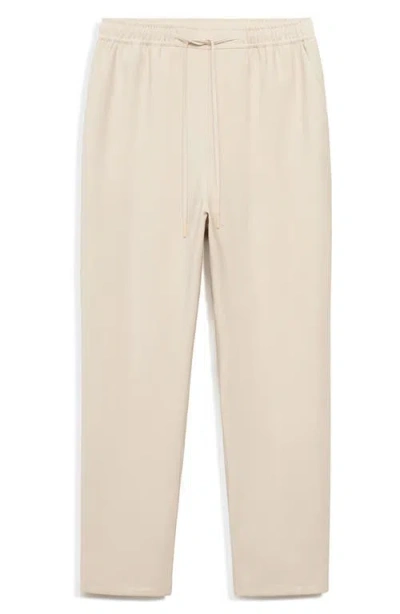 Mango Flowy Drawstring Pants In White