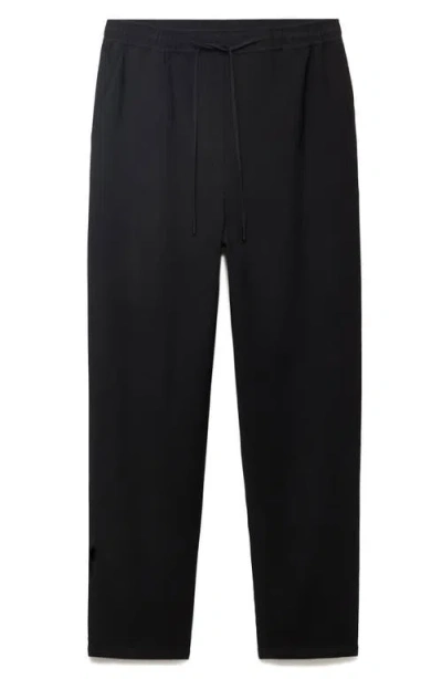 Mango Flowy Drawstring Pants In Black
