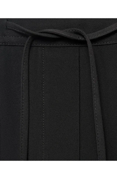 Mango Flowy Drawstring Pants In Black