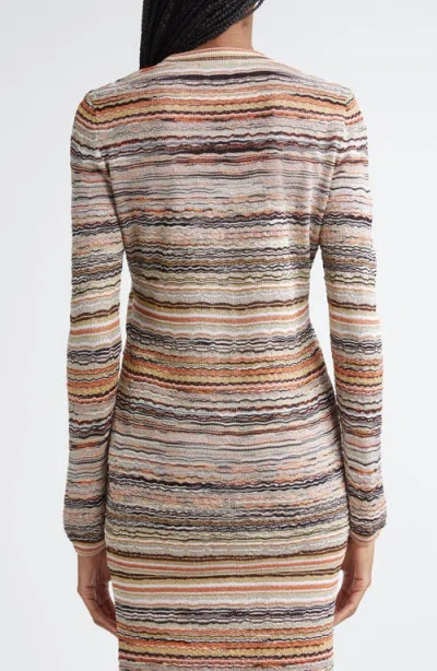 Missoni Metallic Zigzag V-neck Cardigan In Multi
