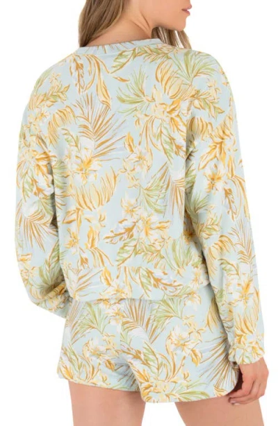 Hurley Fall Palms Boxy Crewneck Sweatshrit In Multi