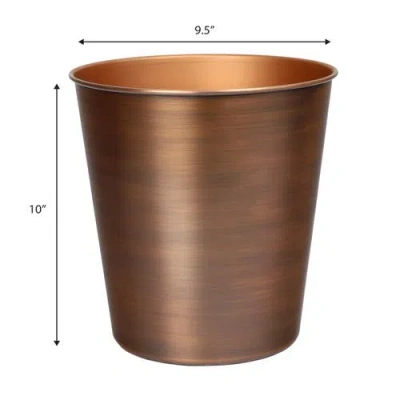 Happimess Nolan Modern Classic Smooth Steel 2 Gal Waste Bin In Brown