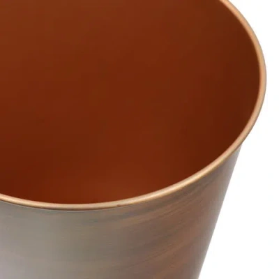 Happimess Nolan Modern Classic Smooth Steel 2 Gal Waste Bin In Brown