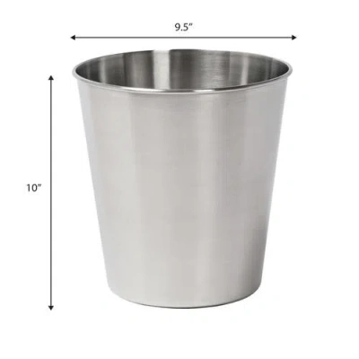 Happimess Nolan Modern Classic Smooth Steel 2 Gal Waste Bin In Metallic