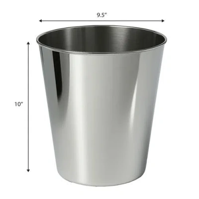 Happimess Nolan Modern Classic Smooth Steel 2 Gal Waste Bin In Metallic