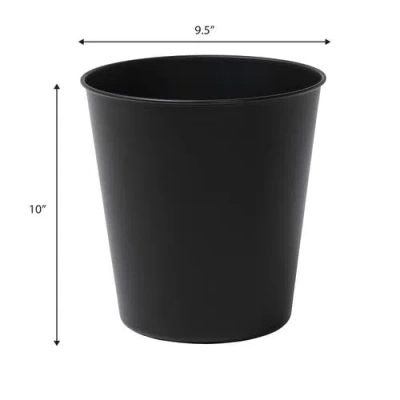 Happimess Nolan Modern Classic Smooth Steel 2 Gal Waste Bin In Black