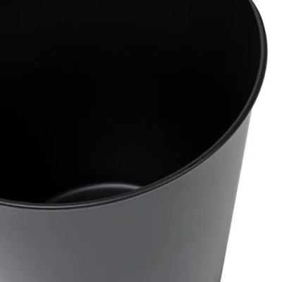 Happimess Nolan Modern Classic Smooth Steel 2 Gal Waste Bin In Black