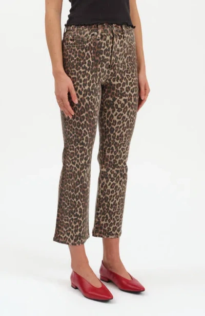 Daze Shy Leopard Print Kick Flare Jeans