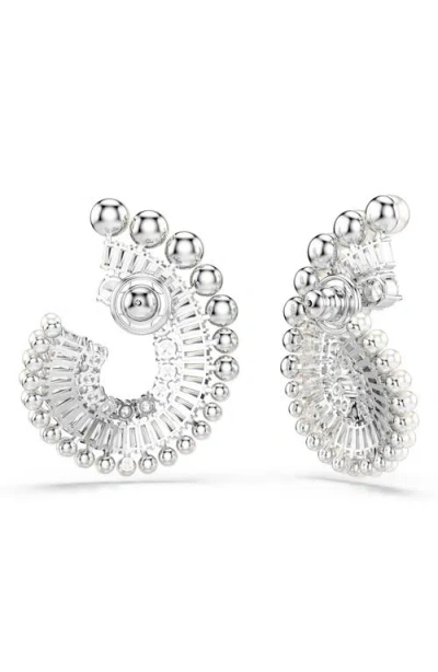 Swarovski X Ariana Grande Mixed-cut Cubic Zirconia & Faux Pearl Hoop Earrings