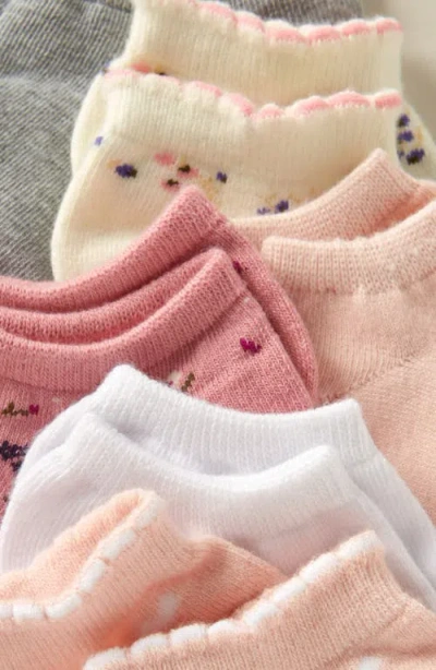 Nordstrom Kids' Assorted 6-pack Ankle Socks In Gray
