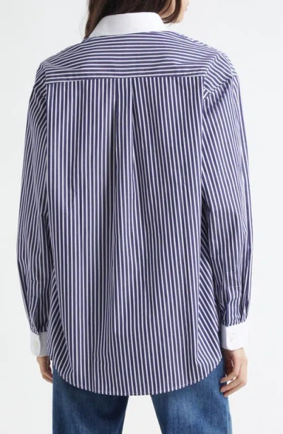Sporty And Rich Sporty & Rich Vendome Oversize Crop Cotton Button-up Shirt