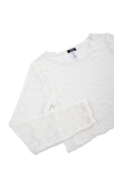 Truce Kids' Long Sleeve Mesh Top & Tank Set In White