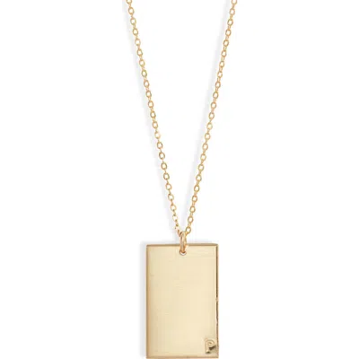 Set & Stones Goldie Initial Tag Pendant Necklace