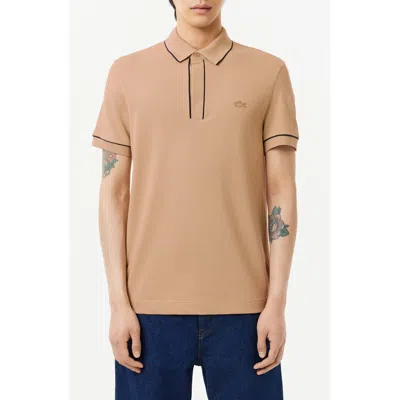 Lacoste Tipped Short Sleeve Polo Shirt In Nude
