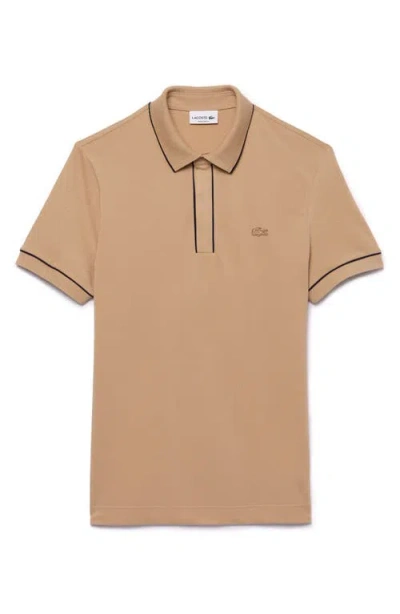 Lacoste Tipped Short Sleeve Polo Shirt In Nude